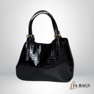 Selene Siyah Kroko Desenli Midi Bag 2