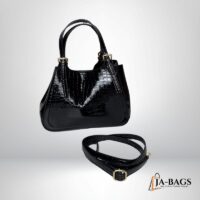Selene Siyah Kroko Desenli Midi Bag 4